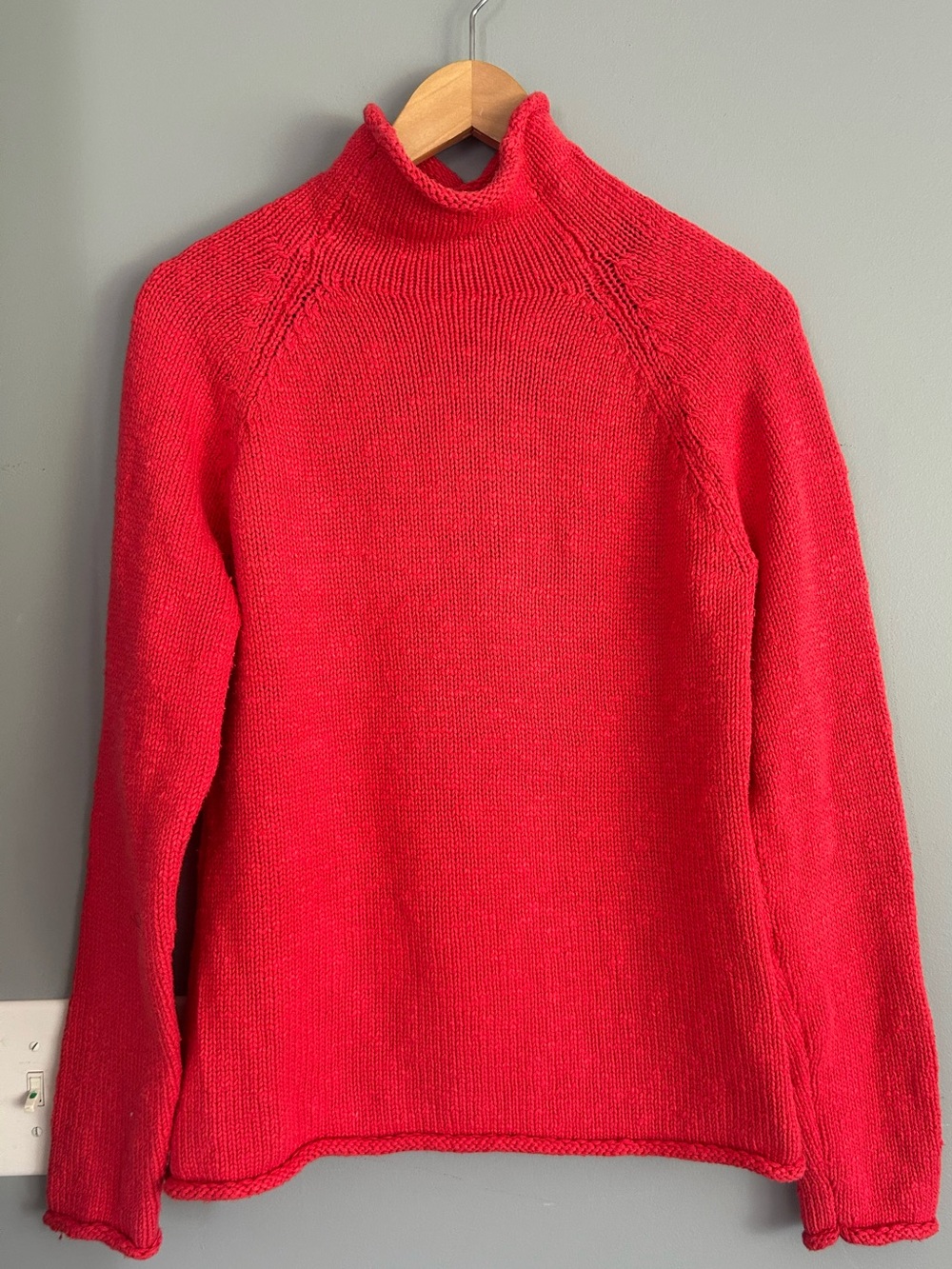 Red mockneck Women’s 100% cotton Sweater